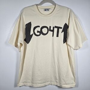 GO4T Goat Cream Heavyweight Cotton Oversized Graphic T-Shirt Mens Size Large